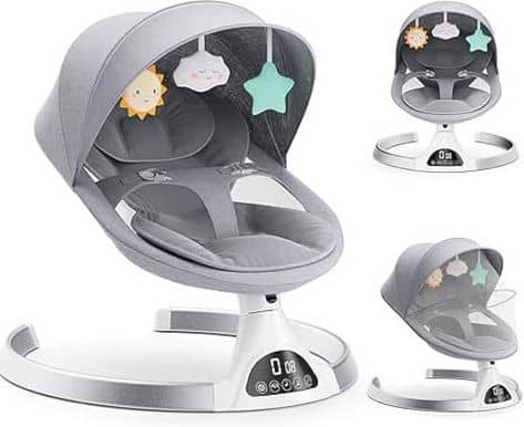 Transat Bébé Électrique Connecté – Balancelle Intelligente avec Télécommande et Jouets Suspendus