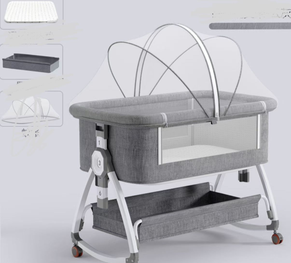 Berceau Cododo Bébé Réglable avec Moustiquaire - 3 en 1