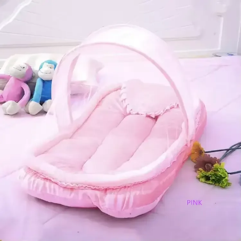 Lit bébé portable avec moustiquaire – Matelas de voyage pliable