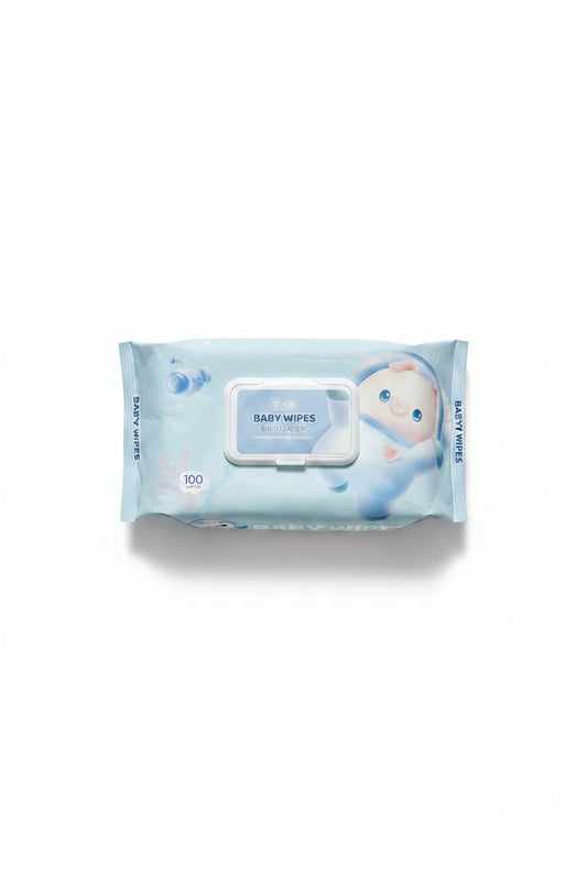 Lingettes Humides Bébé Douces – 100 Pièces avec Couvercle