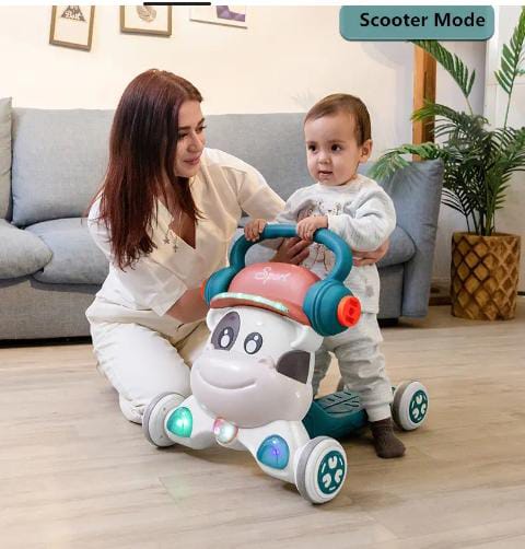 Trotteur bébé 3 en 1 évolutif  – marcheur, porteur, trotinette