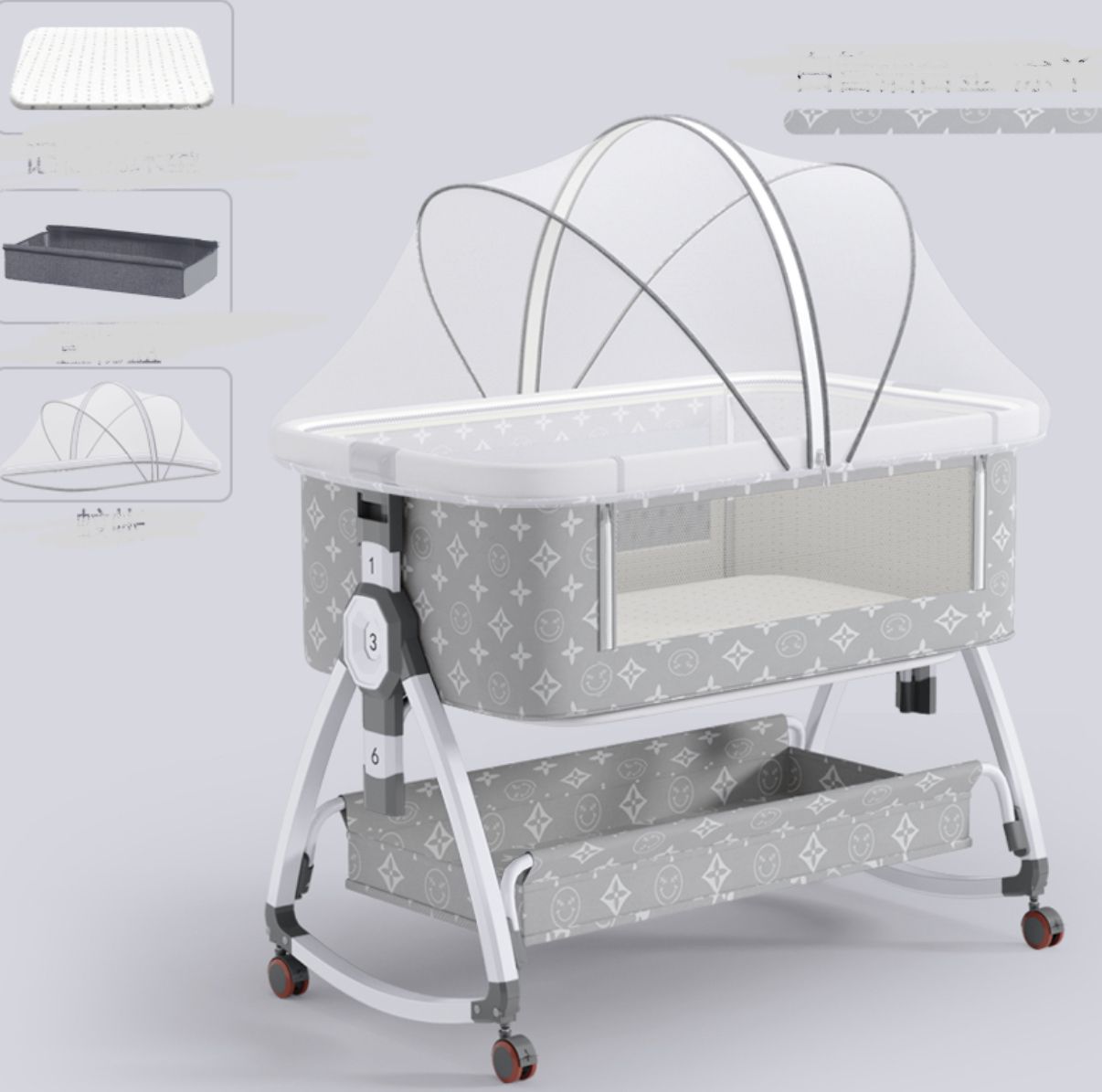 Berceau Cododo Bébé Réglable avec Moustiquaire - 3 en 1