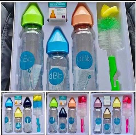 Coffret 3 Biberons day By day en Verre avec Brosse