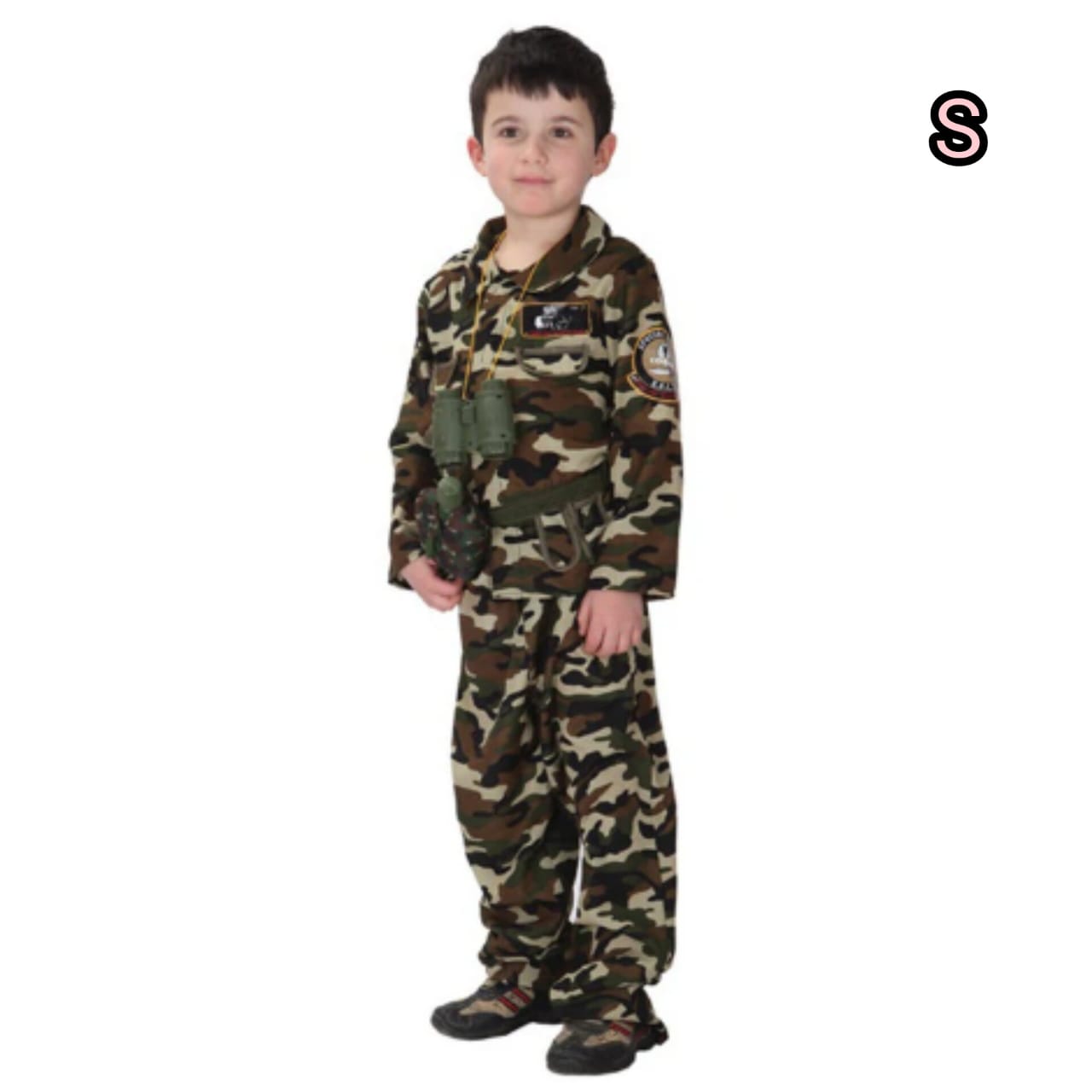 Déguisement Militaire Enfant Complet - Tenue Camouflage avec Accessoires Mardi Gras