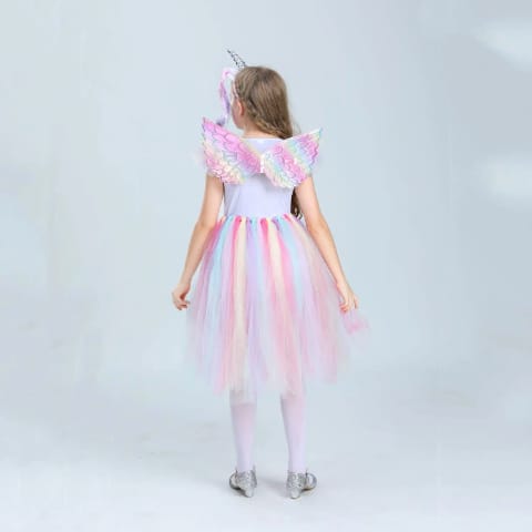 Déguisement mardi gras Licorne Enfant - Costume Arc-en-Ciel Magique avec Corne