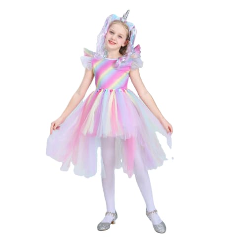 Déguisement mardi gras Licorne Enfant - Costume Arc-en-Ciel Magique avec Corne
