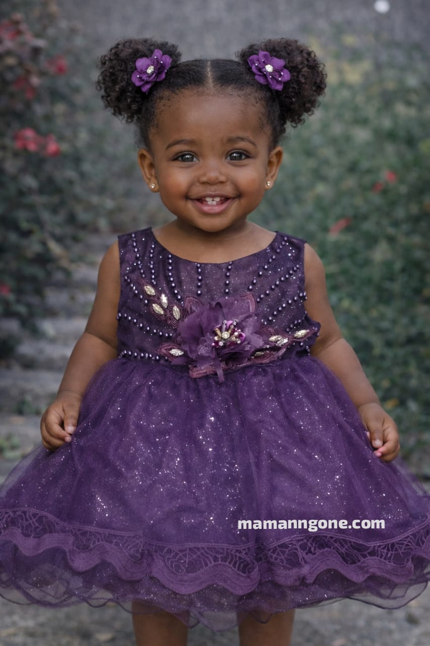 Robe de Cérémonie Violette à Paillettes