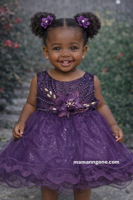 Robe de Cérémonie Violette à Paillettes