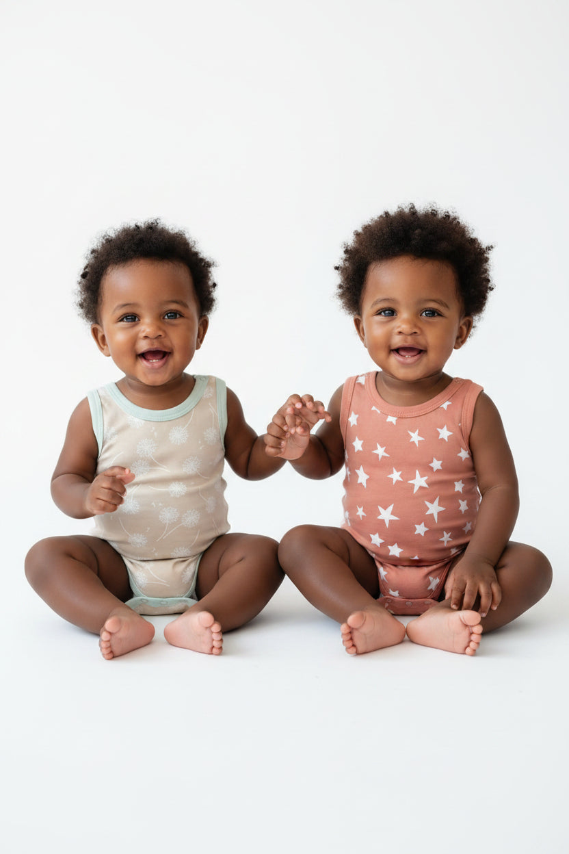 Body Bébé Sans Manches – Lot de 5 | Coton Doux