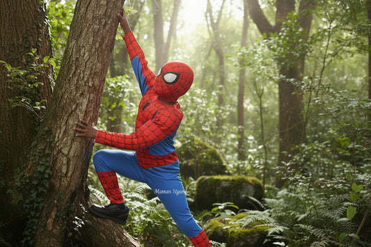 Déguisement Spider-Man Enfant mardi gras - Costume Complet avec Masque Intégral