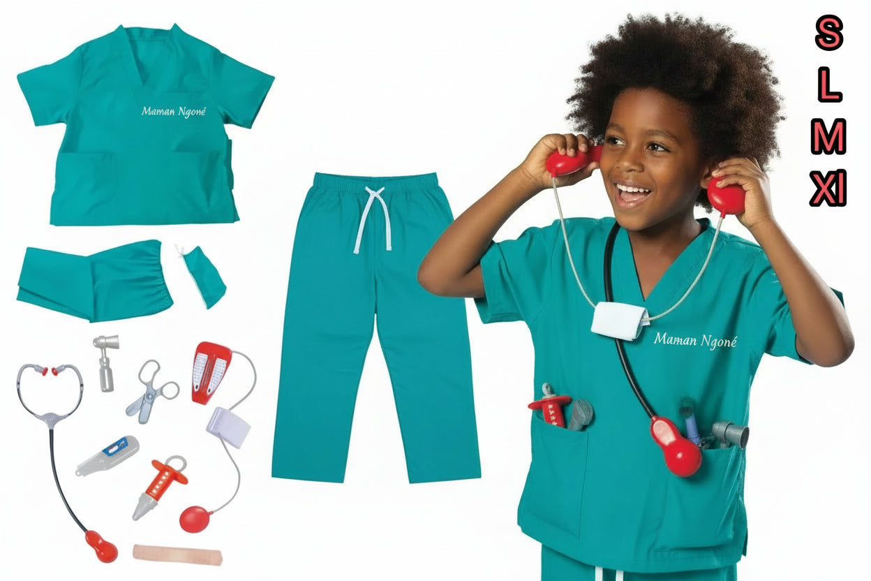 Déguisement  mardi gras Chirurgien Enfant - Costume Médecin Complet avec Accessoires