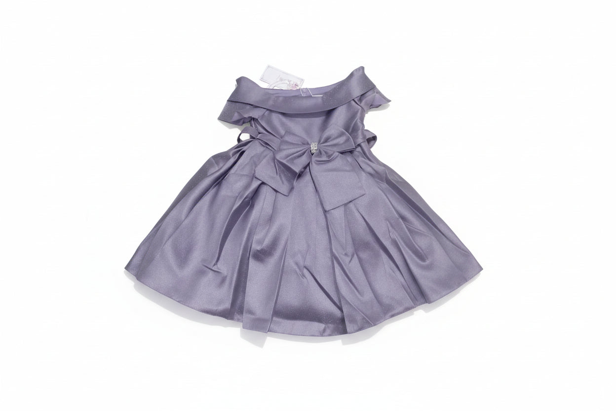 Robe de Cérémonie Fuchsia Satin Épaules Drapées