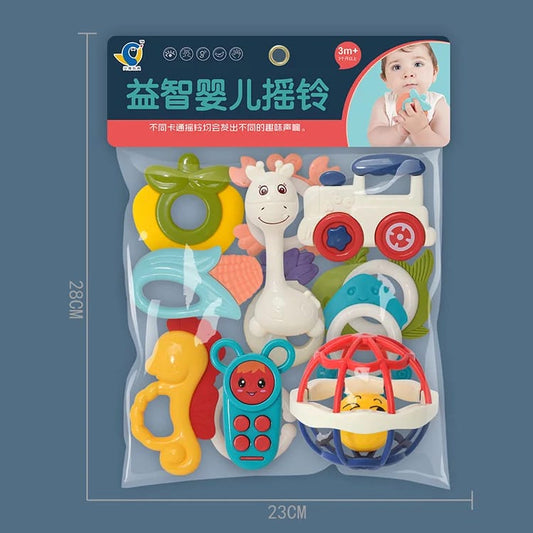 Set de Hochets Puzzle Bébé — 9 pièces colorées