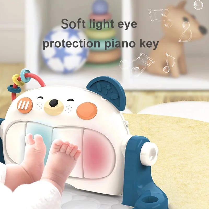 Tapis d'Éveil Bébé avec Arche de Jeux, Piano et Jouets Sensoriels