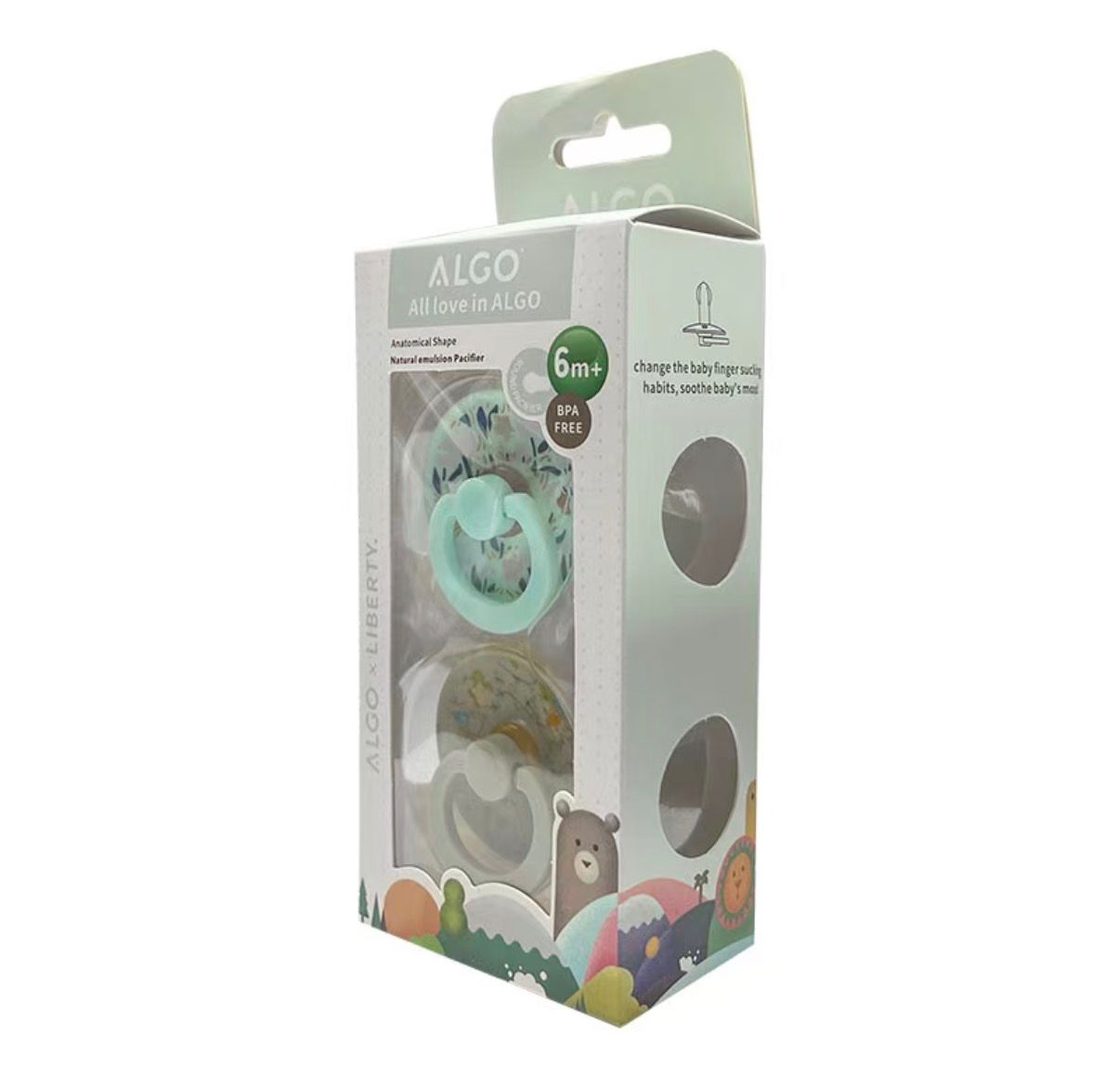 ALGO Liberty sucettes anatomiques 6m+ sans BPA – pack de 2