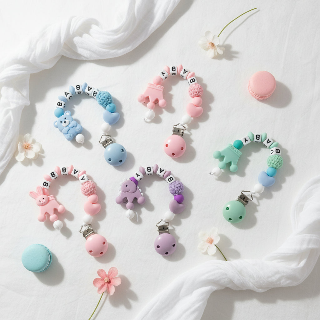 Attache-Tétine Pacifier Clip – Perles Silicone Éco – 0m+