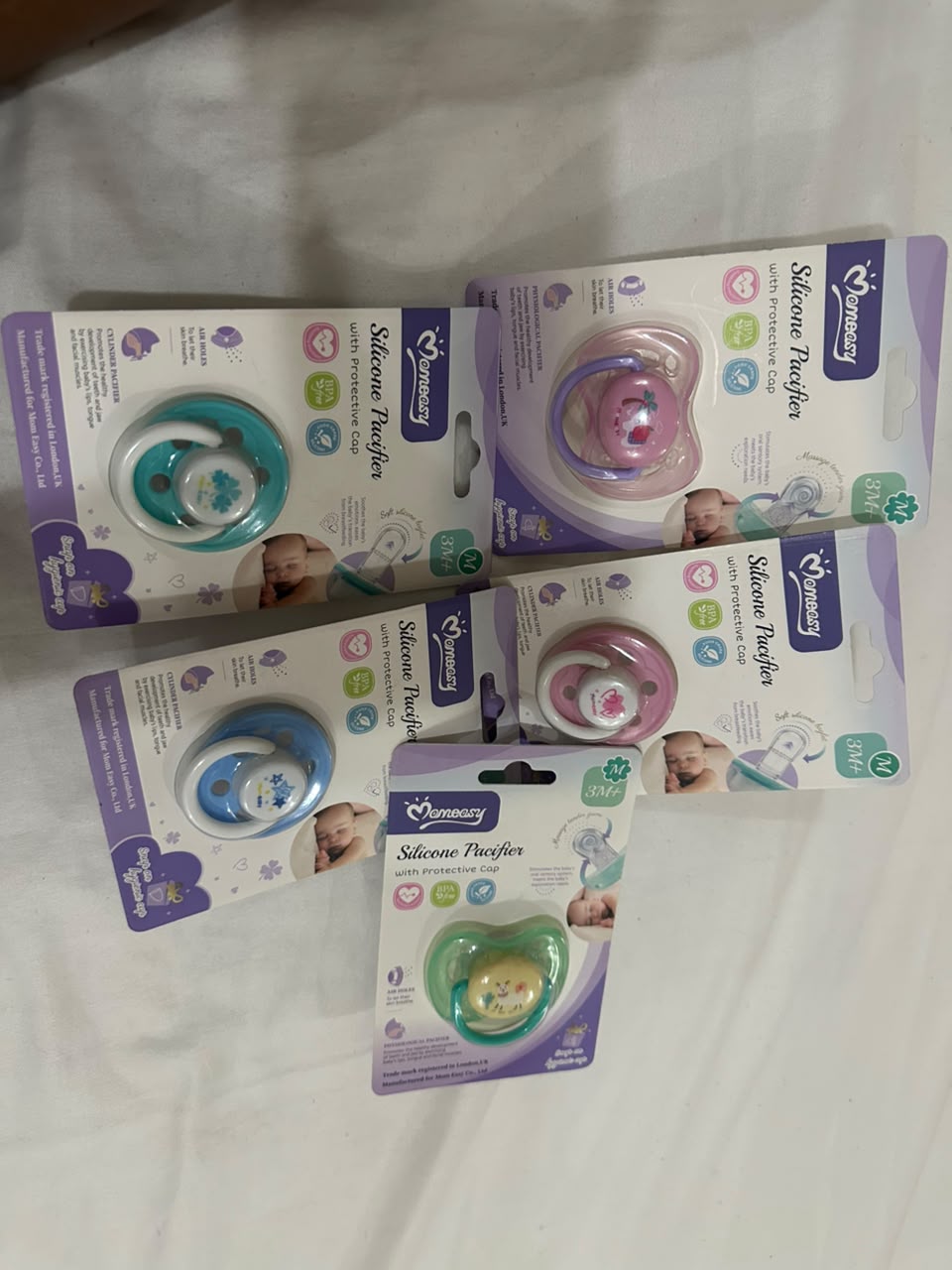 Momeasy – Tétine Silicone avec Capuchon Hygiénique – Taille M – 3m+