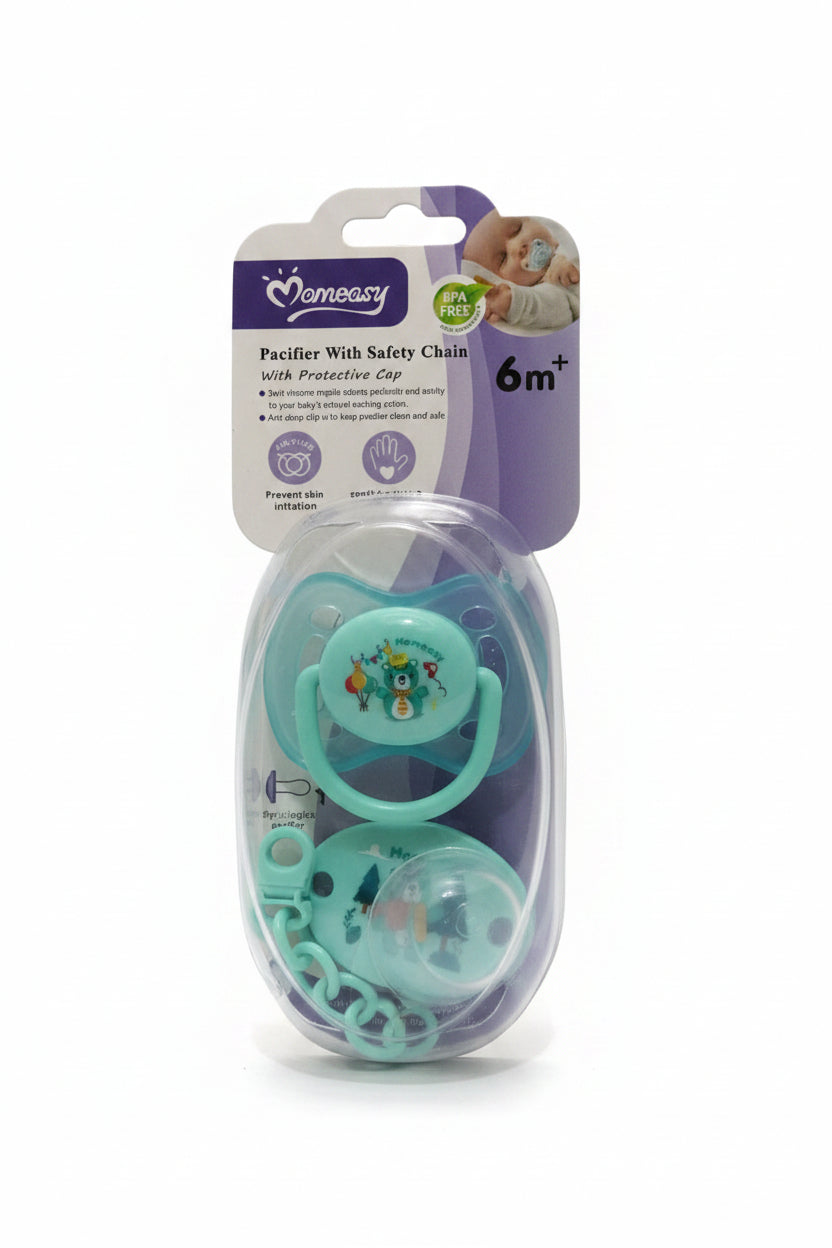 Momeasy – Kit Tétine Physiologique + Attache-Tétine avec Capuchon – 6m+